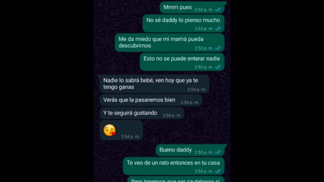 Chat de WhatsApp con mi padrastro caliente, término en su cuarto follando duro 🔥💦😈