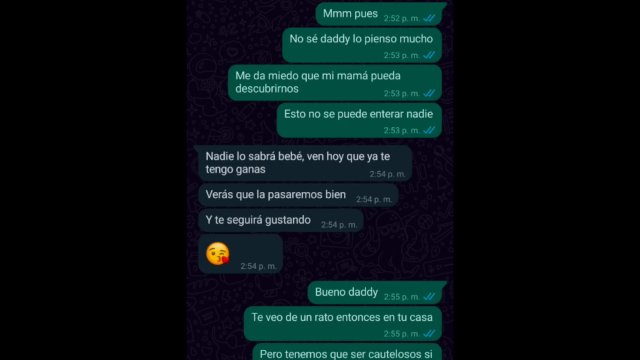Conversación de WhatsApp con mi padrastro termina en su casa follando🔥💦sexo Amateur 😈