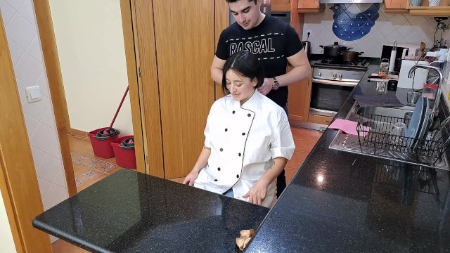 Sexy private chef is seduced with a massage
