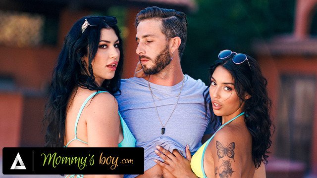 MOMMY'S BOY - Latina Stepmom Queenie Sateen & BFF Vanessa Sky Take Turns With Stepson's Big Dick!
