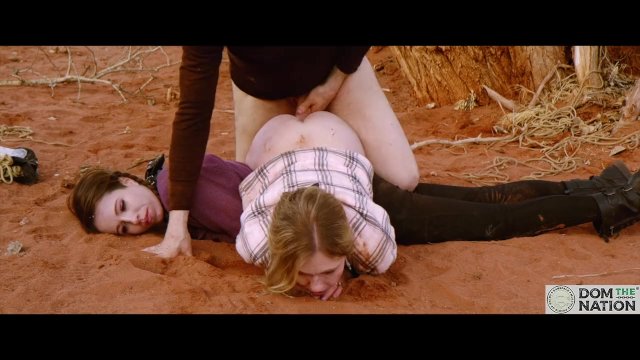 Ass to mouth domination for kinky threesome in the Colorado desert