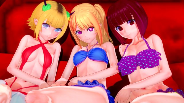 FUCKING RUBY, KANA & MEM-CHO 🥰 OSHI NO KO HENTAI
