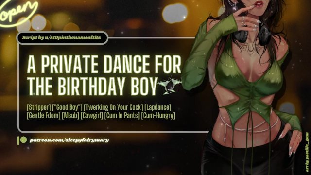 A Private Dance for the Birthday Boy  ASMR  Stripper, "Good Boy", Lapdance, Cum-Hungry