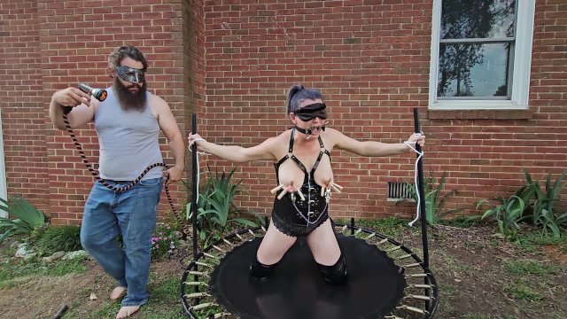 Hubby and T-Rex Torture My Big Tits in Fun Ways