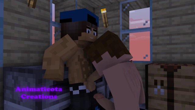 Enoying my morning coffee while he enjoys my morning Cock / Minecraft Gay Sex Mod