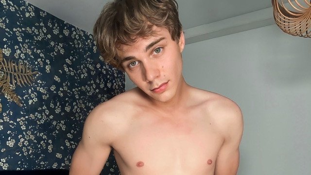 Blonde French twink with a big dick and big balls
