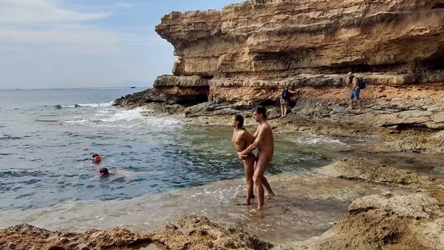 Divers watch us fucking on the beach