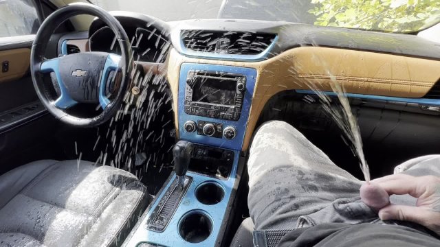 Horny Car Pee And Cum