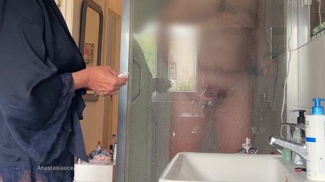 My husband started jerking off to my when she caught him taking a shower.