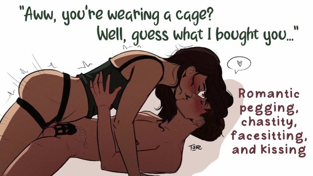 Anniversary Double Surprise  Pegging, Chastity, and Facesitting