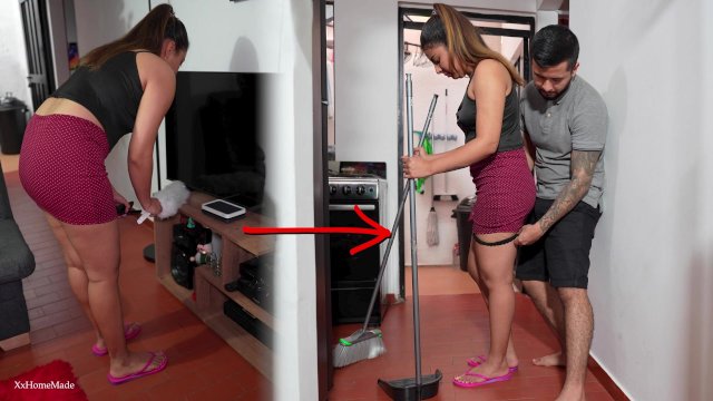 The maid did not expect this to happen to her on her first day at work.