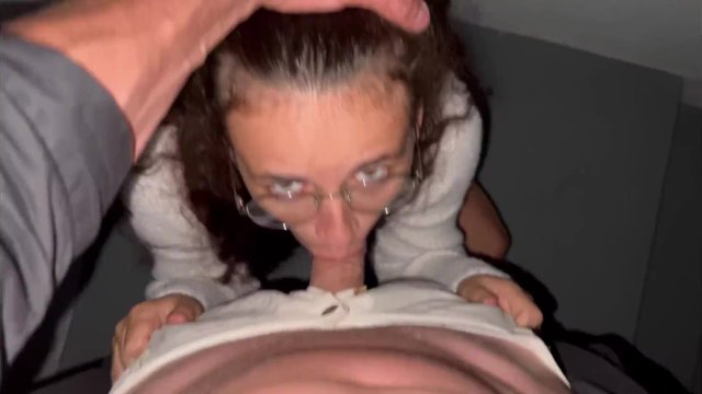 she sucked me off in the hallway and then I fucked her at home and came on her glasses