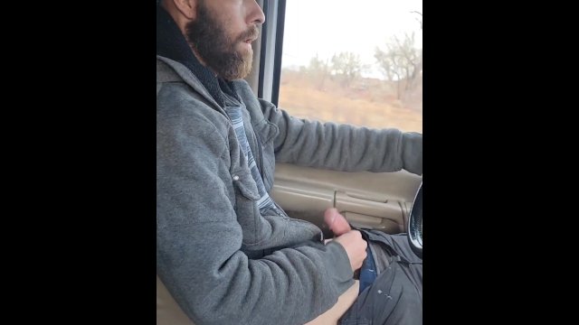 Had to relieve my morning wood on my way to work. Huge cumshot!
