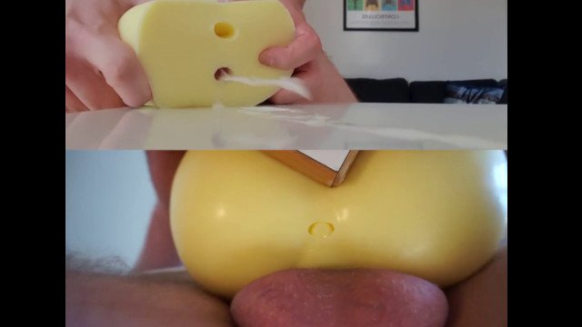 Breeding a Fluttershy cartoon fleshlight, MASSIVE CUMSHOT (Multi-angle)