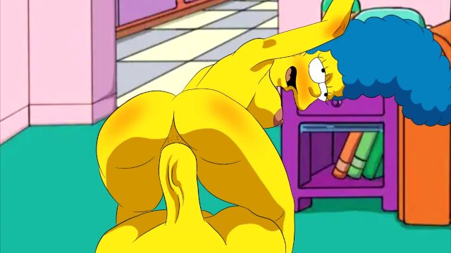 Marge fucks hard while moaning, the simpsons parody
