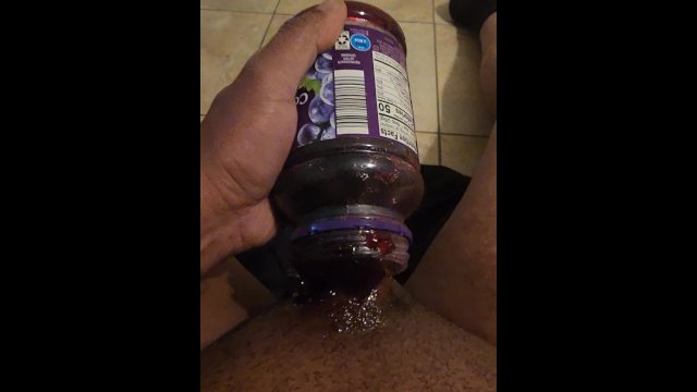 Jerking off with squishy jelly til I cum inside