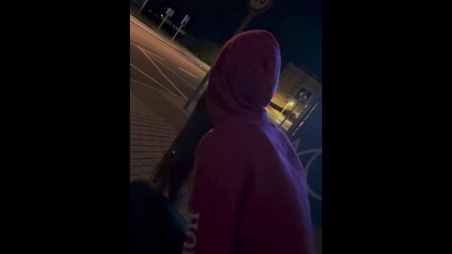 Blowjob on the bus stop