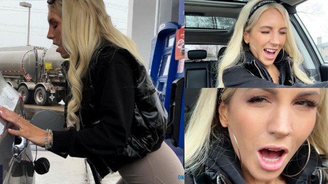 Public Orgasm w/ LUSH in at Gas Station PUMP!!!