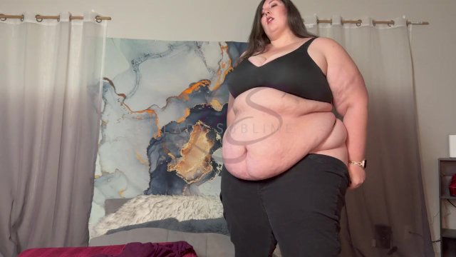 Unaware SSBBW Smokes and Outgrows Clothes