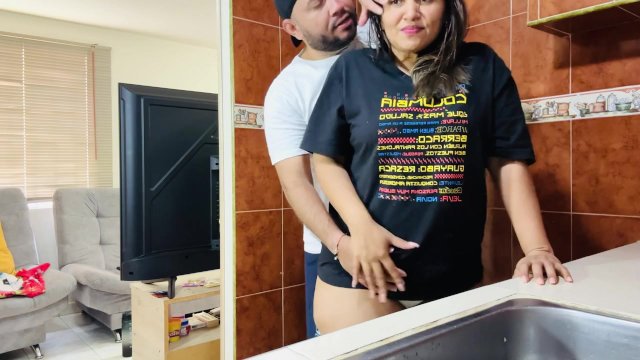 Stepmother fucks witch her stepson in the kitchen while dad is away - CulonaArdiente32