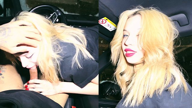 BLONDE FUCKED IN A PORSCHE