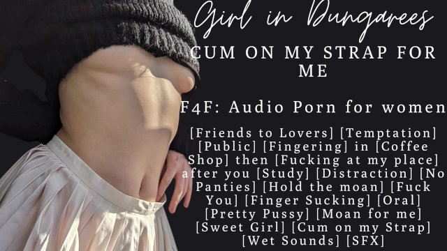 F4F  ASMR Audio Porn for women  Don't tempt me at my study spot! Ok fine! Cum on my strap!