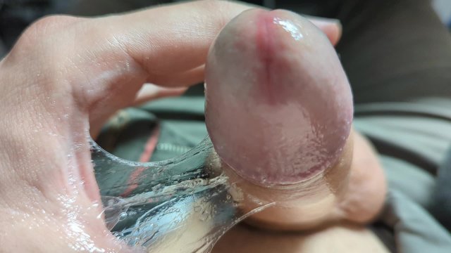 Playing with LOTS of PRECUM dripping out of my horny DICK with MOANS and CUMSHOT
