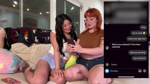 Lesbian besties fuck random guy from IG DMs and he sluts them OUT - Cami Strella x Emma Magnolia