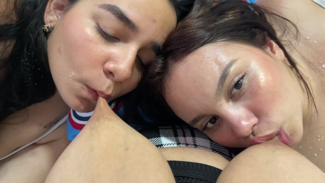 Estherr and Luna take over my milky tits