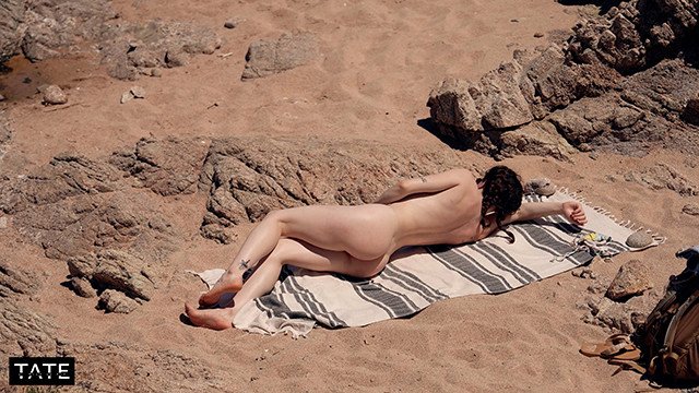 horny college girl fuck a stranger in a nude beach - little arden