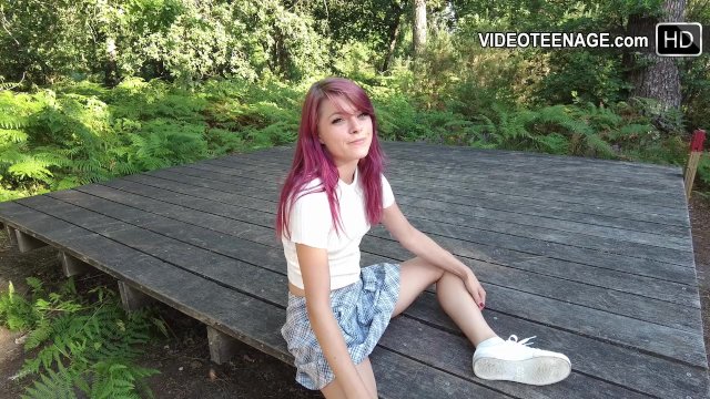 18 year cute girl outdoor with skirt