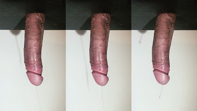 Hands free session on the milking table ends in an audible cumshot.