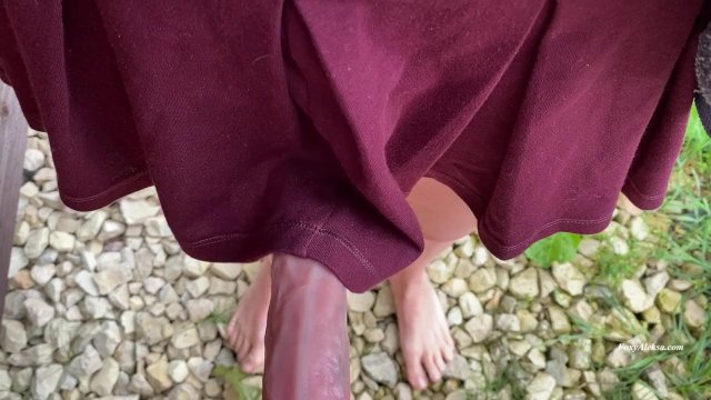 I rub my stepsister's pussy under her skirt. Vacation at the ranch. first day