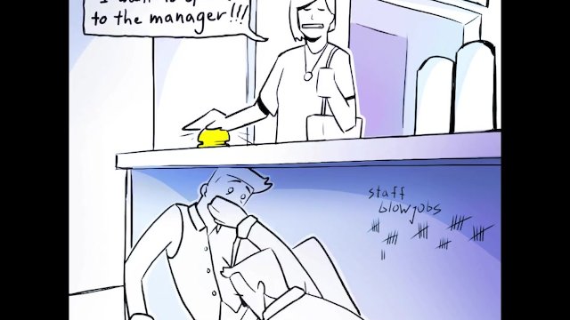 Hotel staff public blowjob