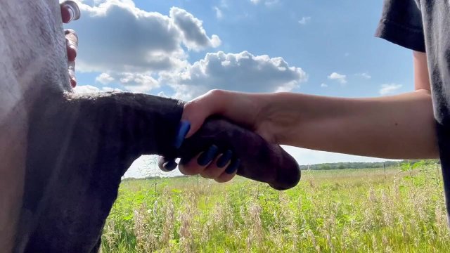 SCARLET LOVE - Draining BBC in a field public blowjob OnlyFans @Scarlet-Lovexo
