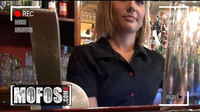 VINTAGE MOFOS - Hot Barmaid Rihanna Samuel Flashes Her Tits To A Customer Before She Sucks His Cock