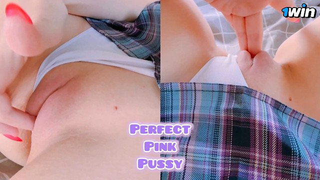 Teengirl rubs soft virgin pussy after school, loud orgasm 🥵