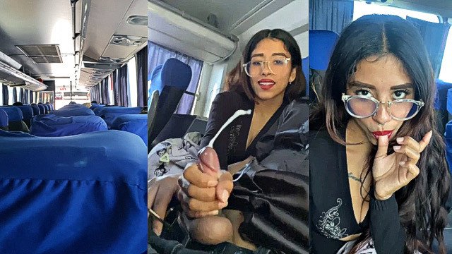 Pendeja de Lentes me hace correr 2 veces en el Bus
