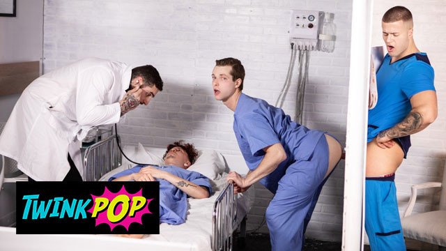 TWINKPOP - Handsome Hunk Clark Delgaty Fucks Benjamin Blue Doggystyle On The Hospital Bed