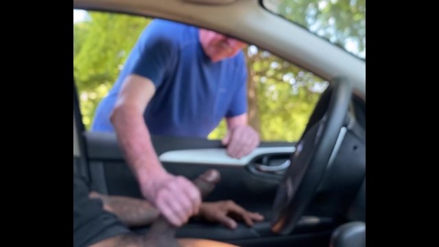 Cruising Grandpa Helps Me Cum In My Car