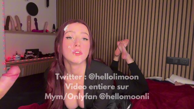 Je lui suce sa grosse bite et ses couilles et me prend une grosse facial libertine française teen