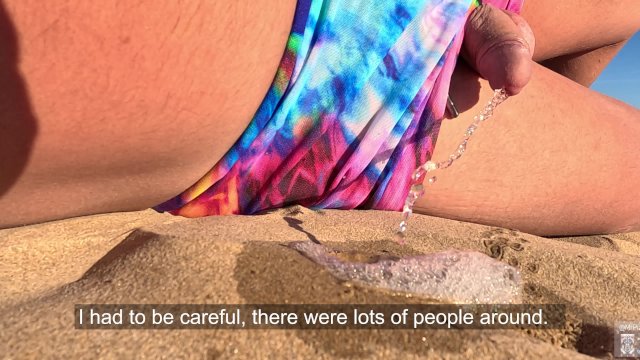 Casually pissing on the beach. I take a nonchalant piss with people around in public.