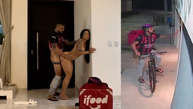 Entregador de delivery fodeu minha esposa no quarto enquanto eu estava trabalhando
