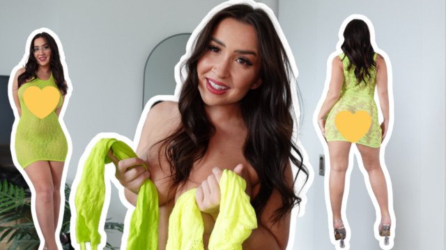 Thick PAWG tries on slutty transparent dress  thickgirllalla