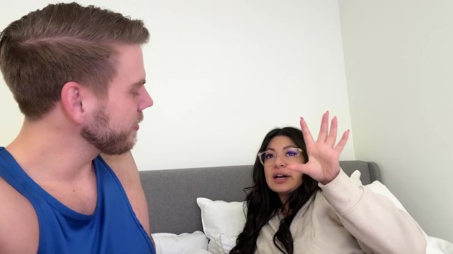 BIG TITTY roommate won't stop yapping so I put my dick in her mouth - Cami Strella x Steve Rickz