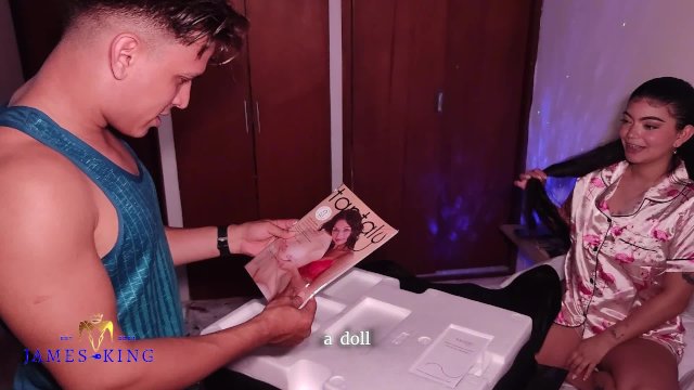 hot stepdaughter gives birthday tantaly doll to fuck handsome stepdad DILF
