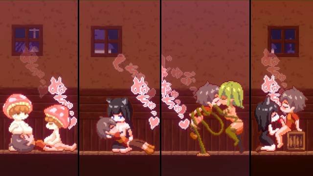 【H GAME】夢魔世界の迷い人♡Hドットアニメーション② 3P エロアニメ Hentai Pixel Game