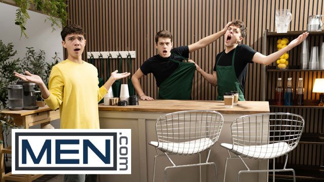 MEN - Sam Ledger Asks Barista Joey Mills For Something Hot & Creamy So He Gets Cum All Over His Body
