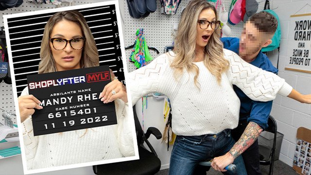 Stepmom Mandy Rhea Caught Stealing By Stepson Officer Get Fucked In The Backroom - Shoplyfter