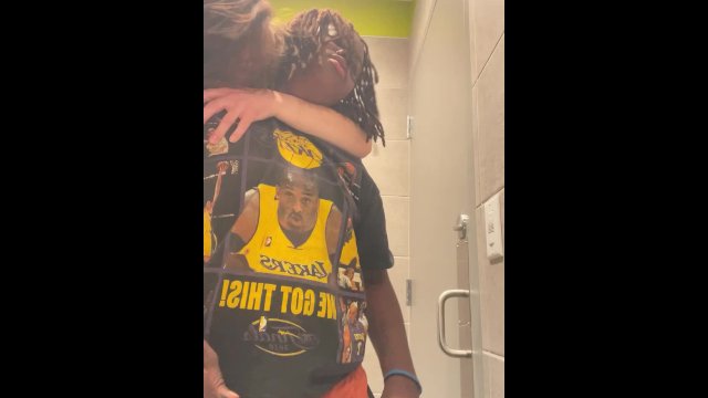 Interracial lesbian amateurs have fun in restaurant bathroom